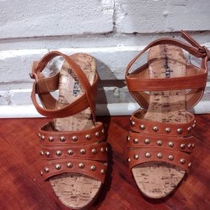 Charming Charlie, 5.5, brown wedge sandals